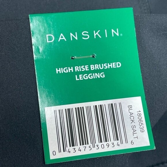 Danskin High Rise Brushed Legging XL Black Salt Recycled Polyester d0846 - Picture 6 of 7